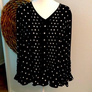 The limited black and white polka dot top excellent condition size medium
